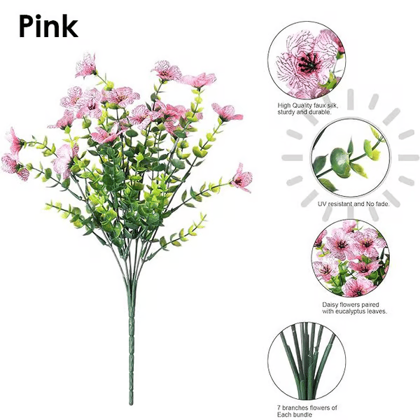🔥Last Day 49% OFF🔥UV Resistant Silk - Artificial Faux Flowers Eucalyptus Violets
