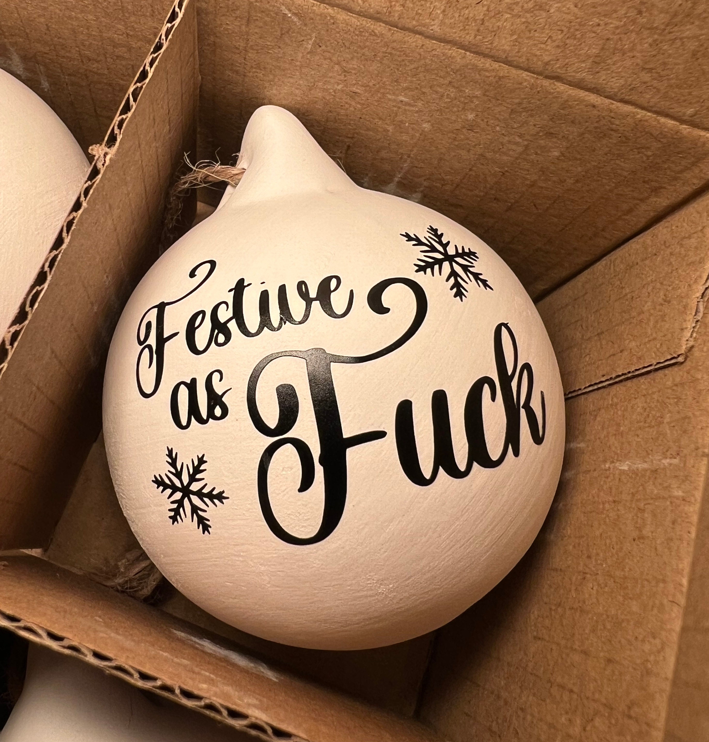 🎄🎁Christmas Rude Swear Word Baubles 🙊