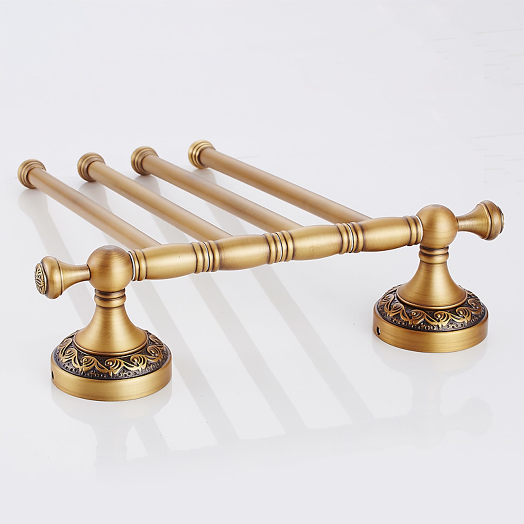 Folding Four-Arm Swivel Brass Towel Rack