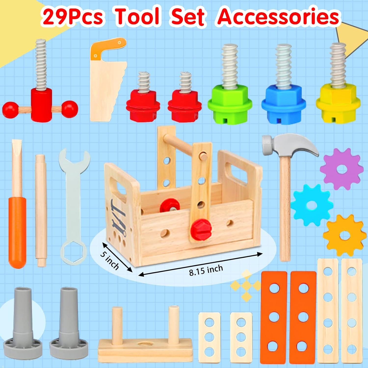 🔥ON SALE 🔥Children's Wooden Repair Tool Box🛠️