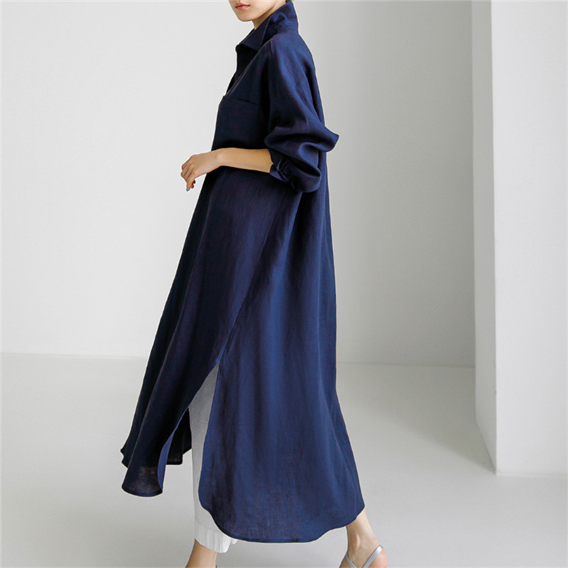 Solid Color Button Down Comfy Maxi Dress