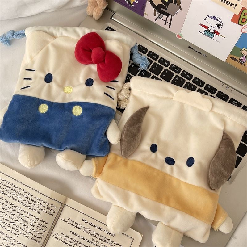 Sanrio Drawstring Plushie Bag Travel Purse Makeup Cosmetic Storage Bags Organizer
