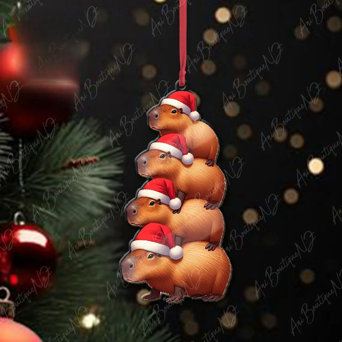 Capybaras Christmas Ornament