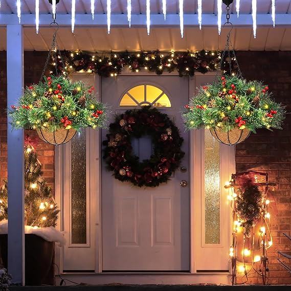 Artificial Christmas Hanging Basket(3 Types)