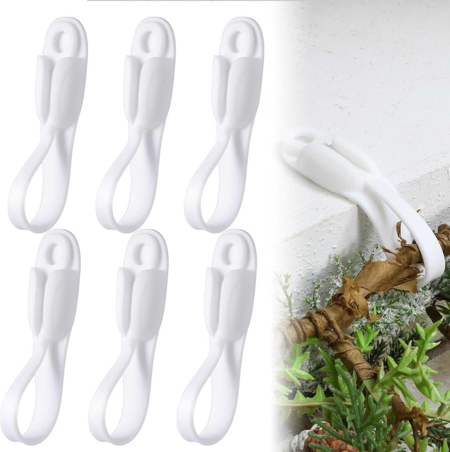 🎄2025 Christmas On Sale✨6 PCS Christmas Silicone Garland Hangers