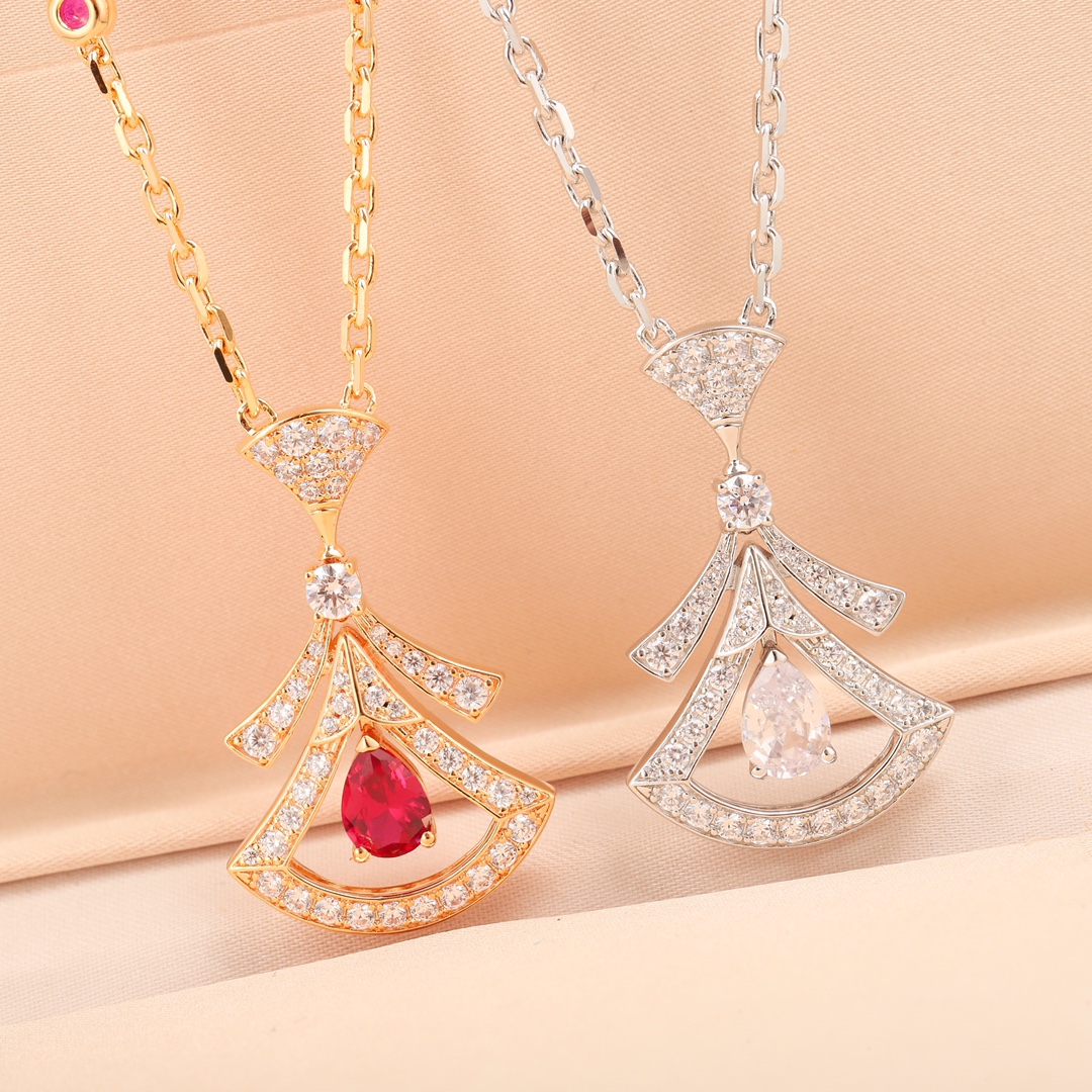 Bulgari Colored Diamond Fan Necklace