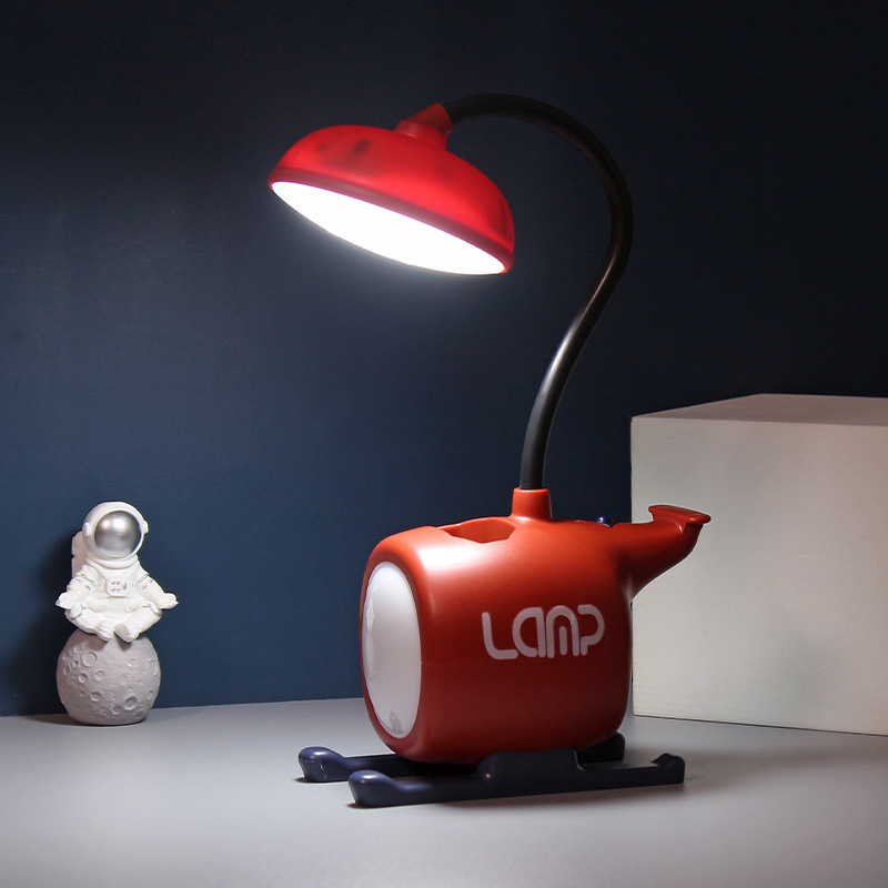 1pc Cartoon Helicopter Aircraft Usb Rechargeable Desk Lamp Eye Protection Lamp, Desk Writing Lamp, Reading Bedside Lamp