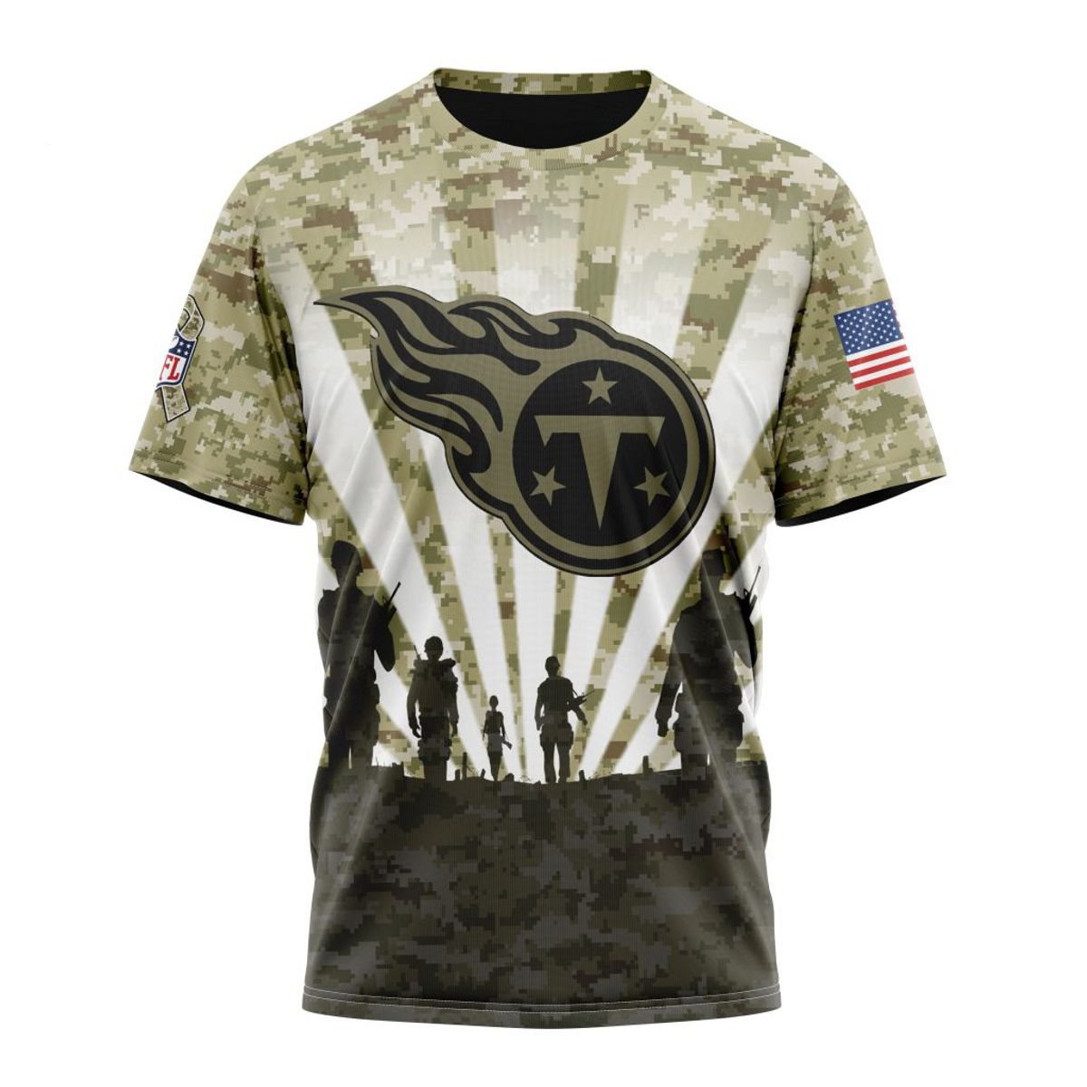 TENNESSEE TITANS 3D HOODIE HONOR VETERANS