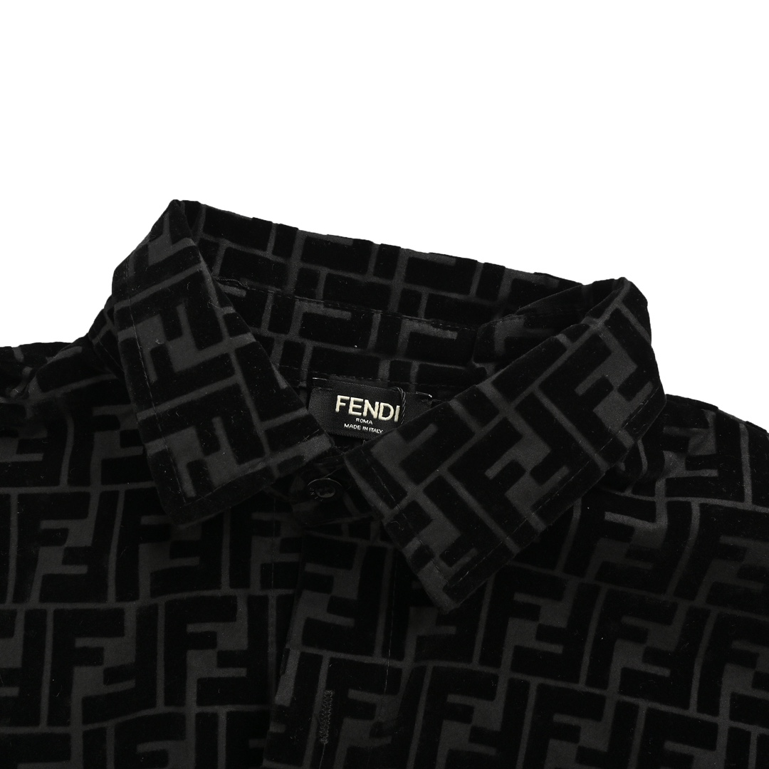 Fendi 24Fw FF flocked all-over print shirt