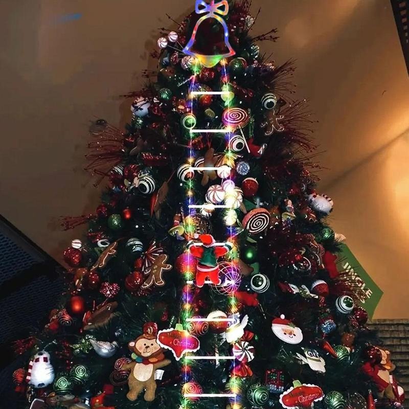 🎄Early Christmas Sale - 50% OFF🔥Christmas Santa Climbing Stairs Light (11 ft & 350 Multi-Color LED Bulbs, 8 Flashing Modes)