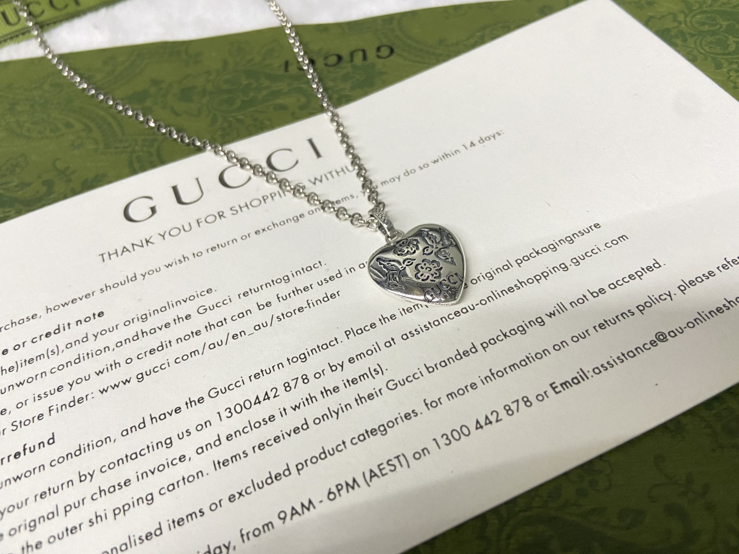 Gucci Fearless Flower and Bird Necklace