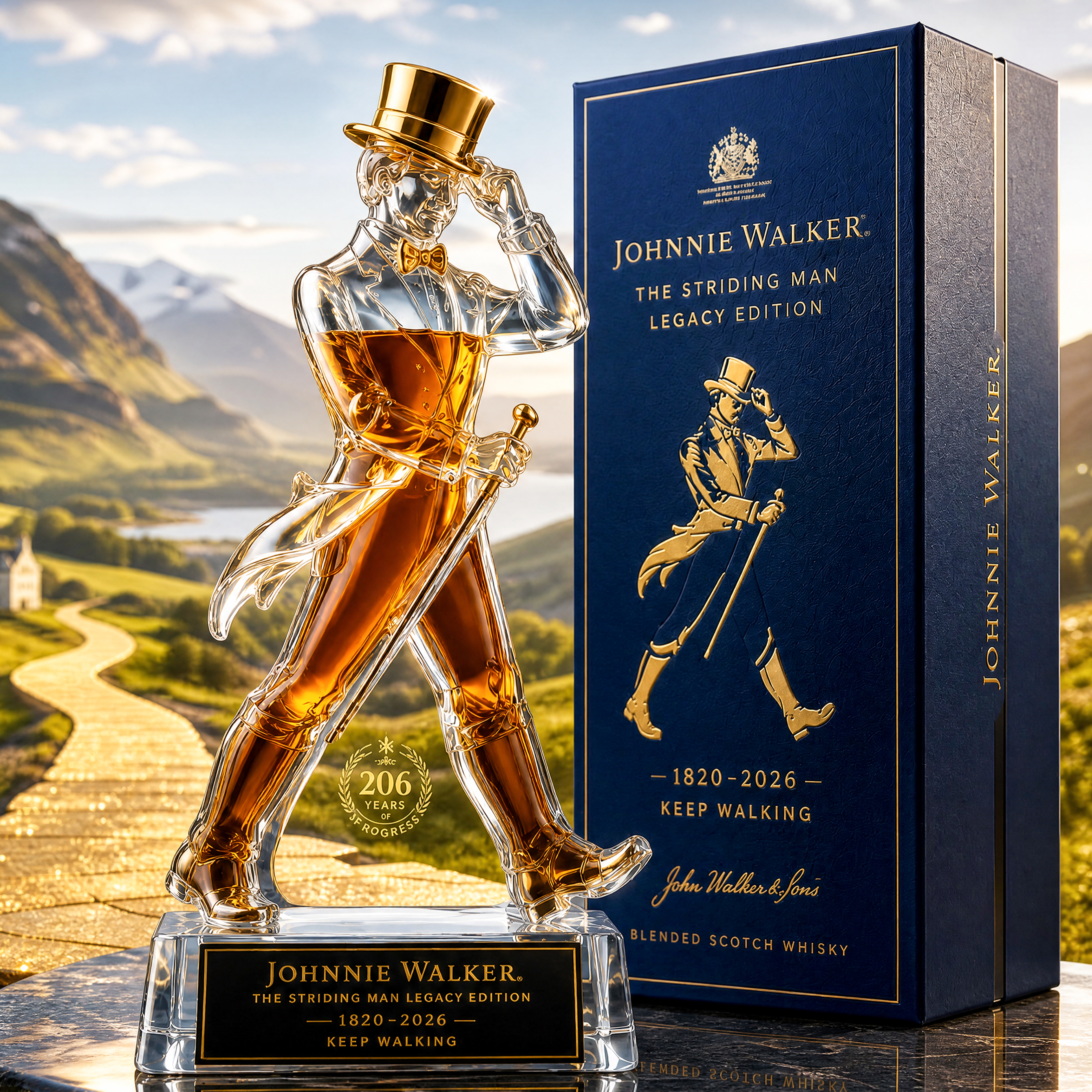 Johnnie Walker – The Striding Man Commemorative Whisky Bottle 🥃✨