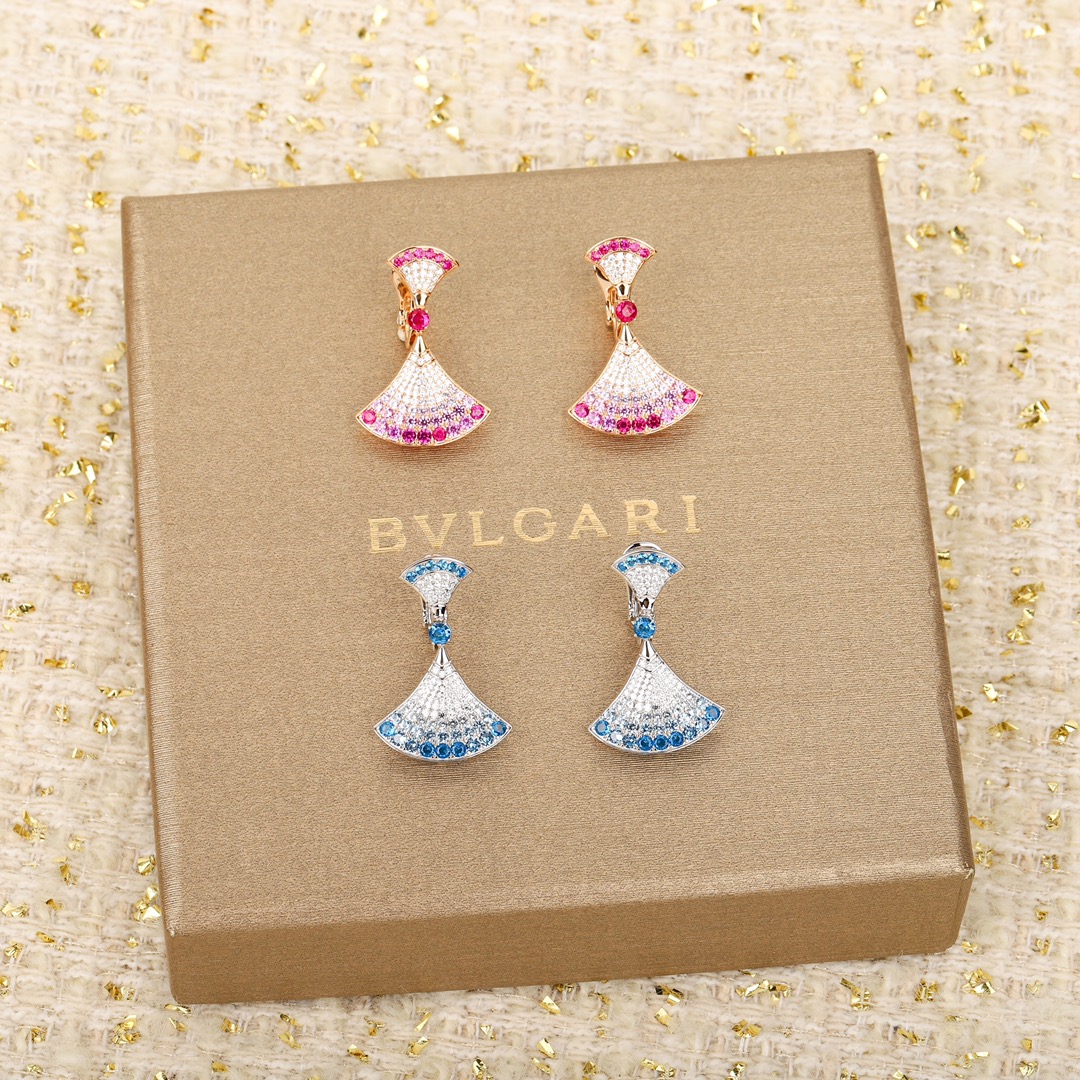 Bulgari fan-shaped diamond earrings