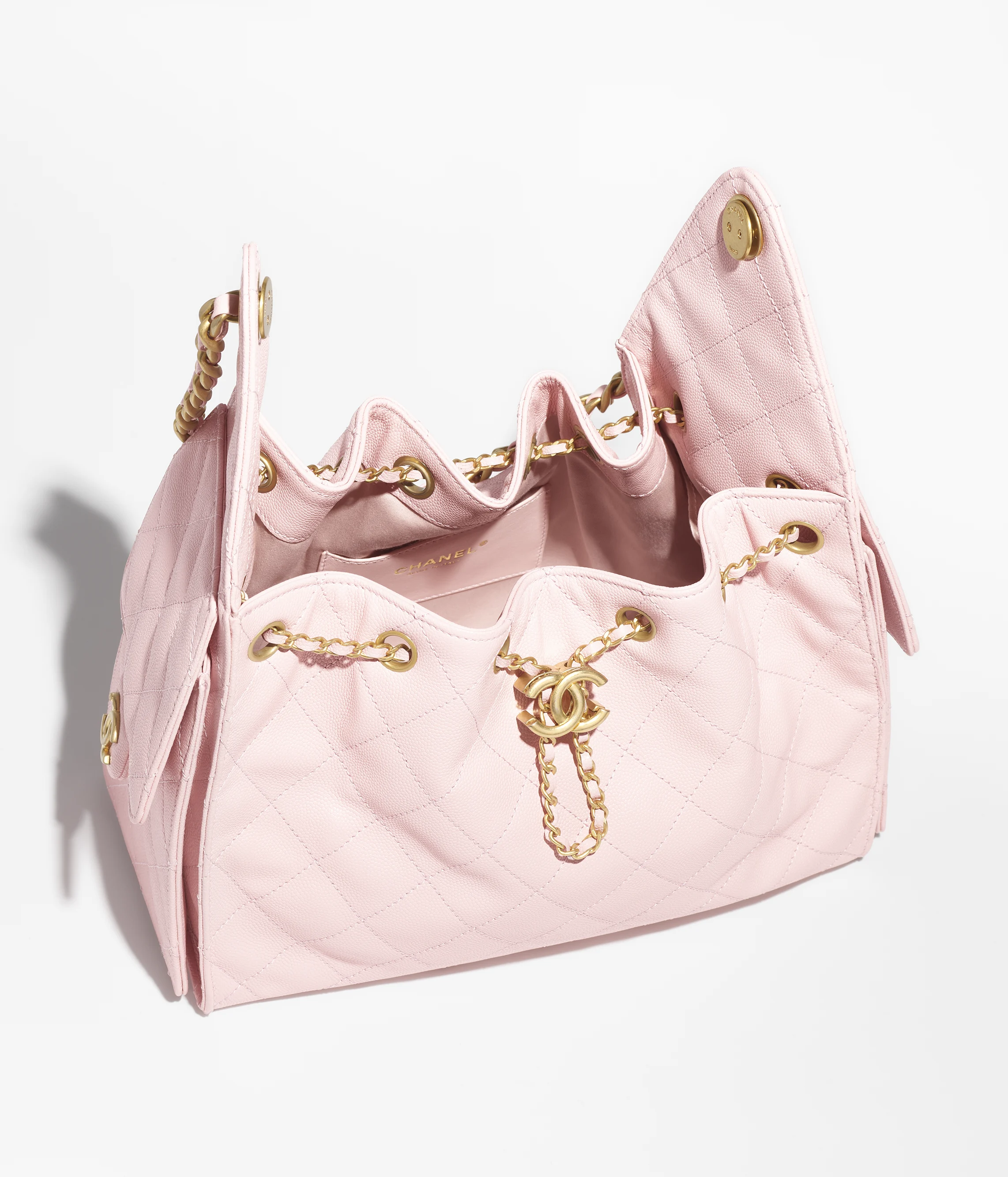 Chanel Small 25 Grained Calfskin & Gold-Tone Metal Pale Pink AS5293-B20304-NAGEO