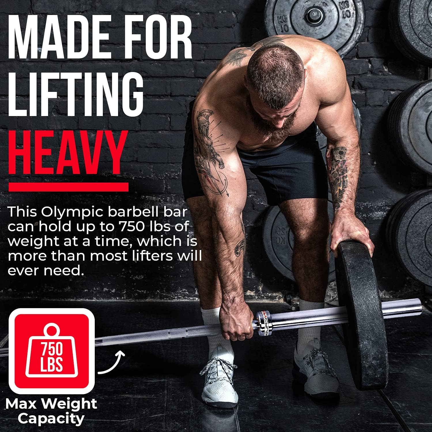 Iron Crush Olympic Barbell Multifunction 7 Foot Weight Bar