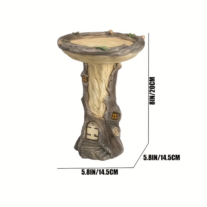1pc Outdoor Tree House Shape Bird Bath, Basin With Brown Base Wild Bird Feeder, Garden Resin Bird Feeder For Outdoor Decor Garden Lawn Yard Decor