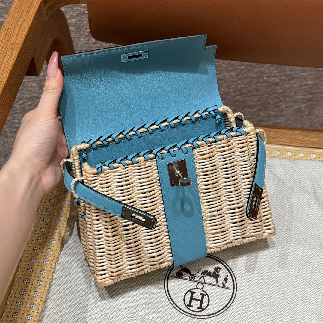 Hermès Kelly Picnic p3Bleu De Nord (Handmade to order)