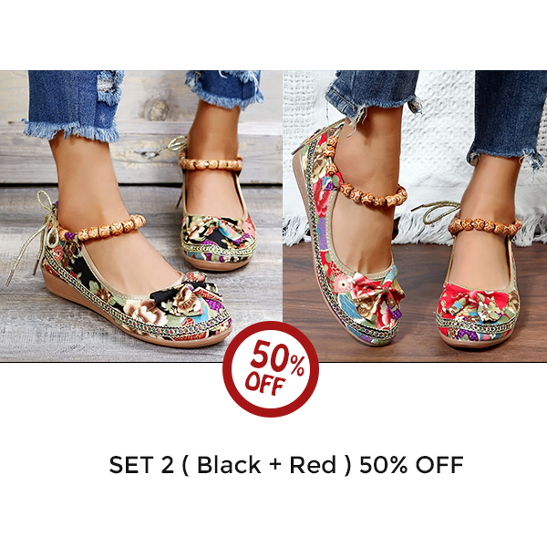 🔥Last Day 49% Off🔥Women's Floral Print Flat Sandals Shoes