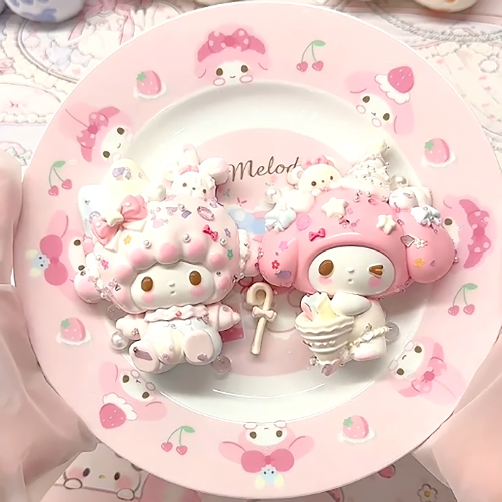 Kawaii Creamy Putty Sensory Toy - My Melody & Lamb Dual Pack, Non-Toxic Food Silicone Squeezer