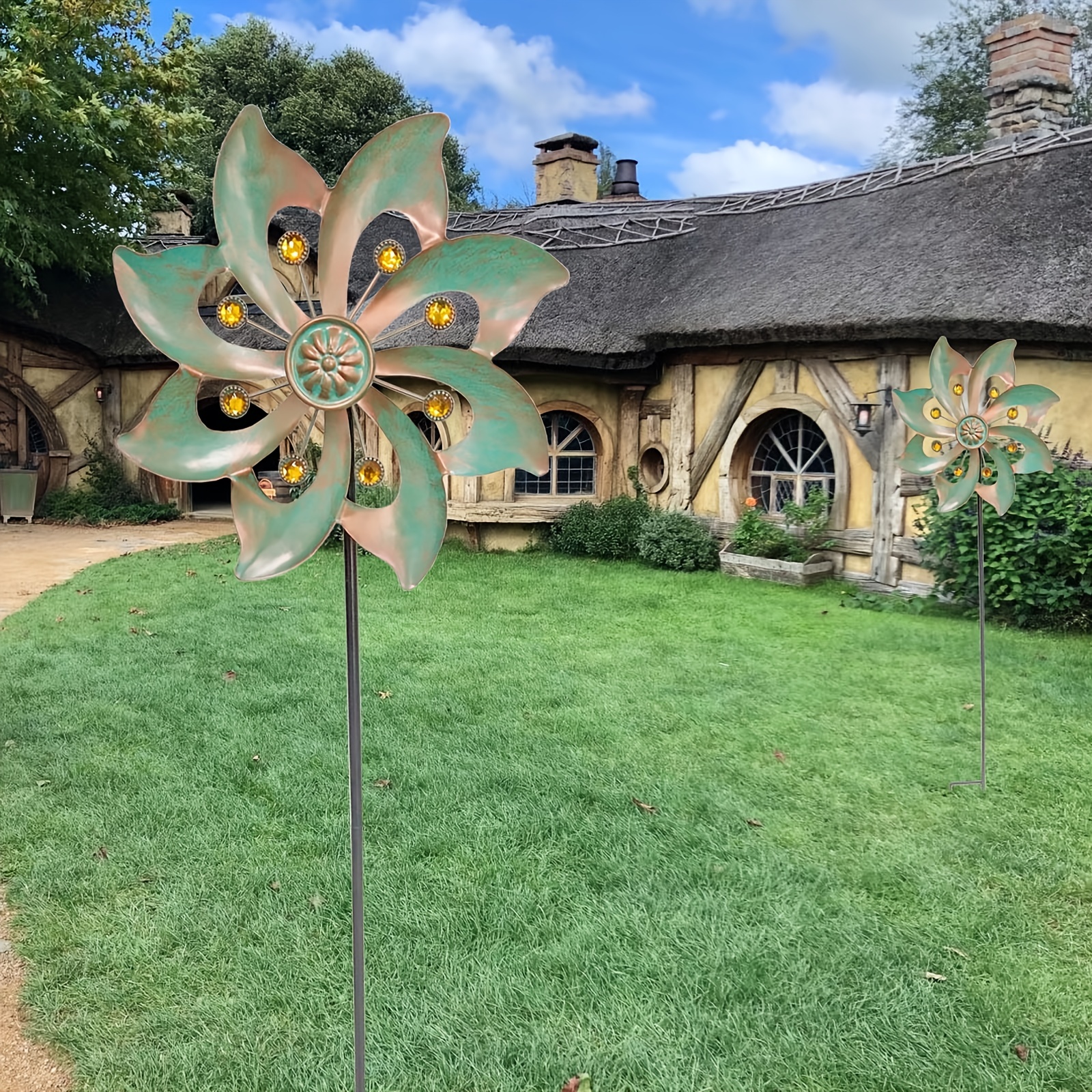 1pc Wind Spinner With Garden Stake, Kinetic Wind Spinners Outdoor Garden Stake For Yard And Garden