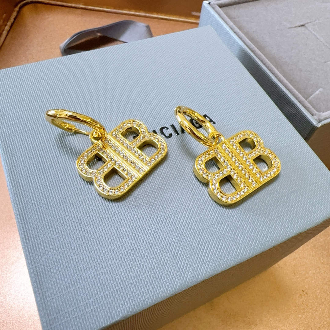 Balenciaga BB diamond earrings
