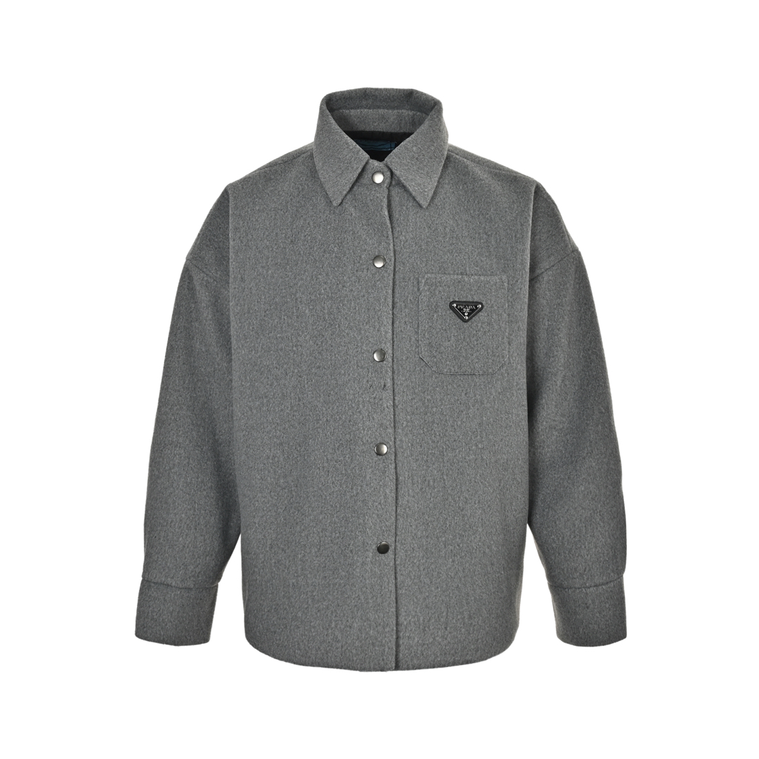 Prada 25ss cashmere triangle logo shirt jacket V