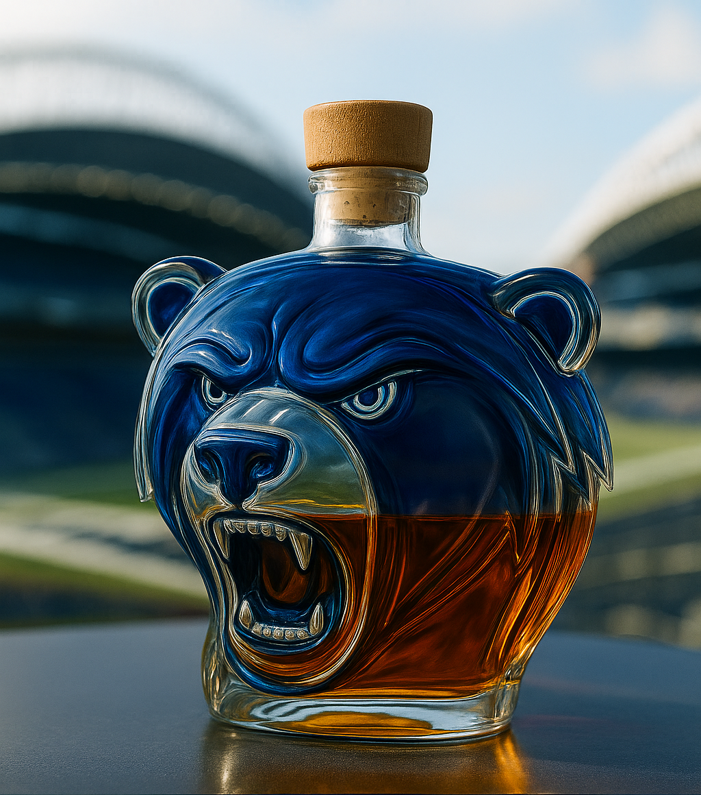 Memphis Grizzlies Bear Head Whiskey Bottle