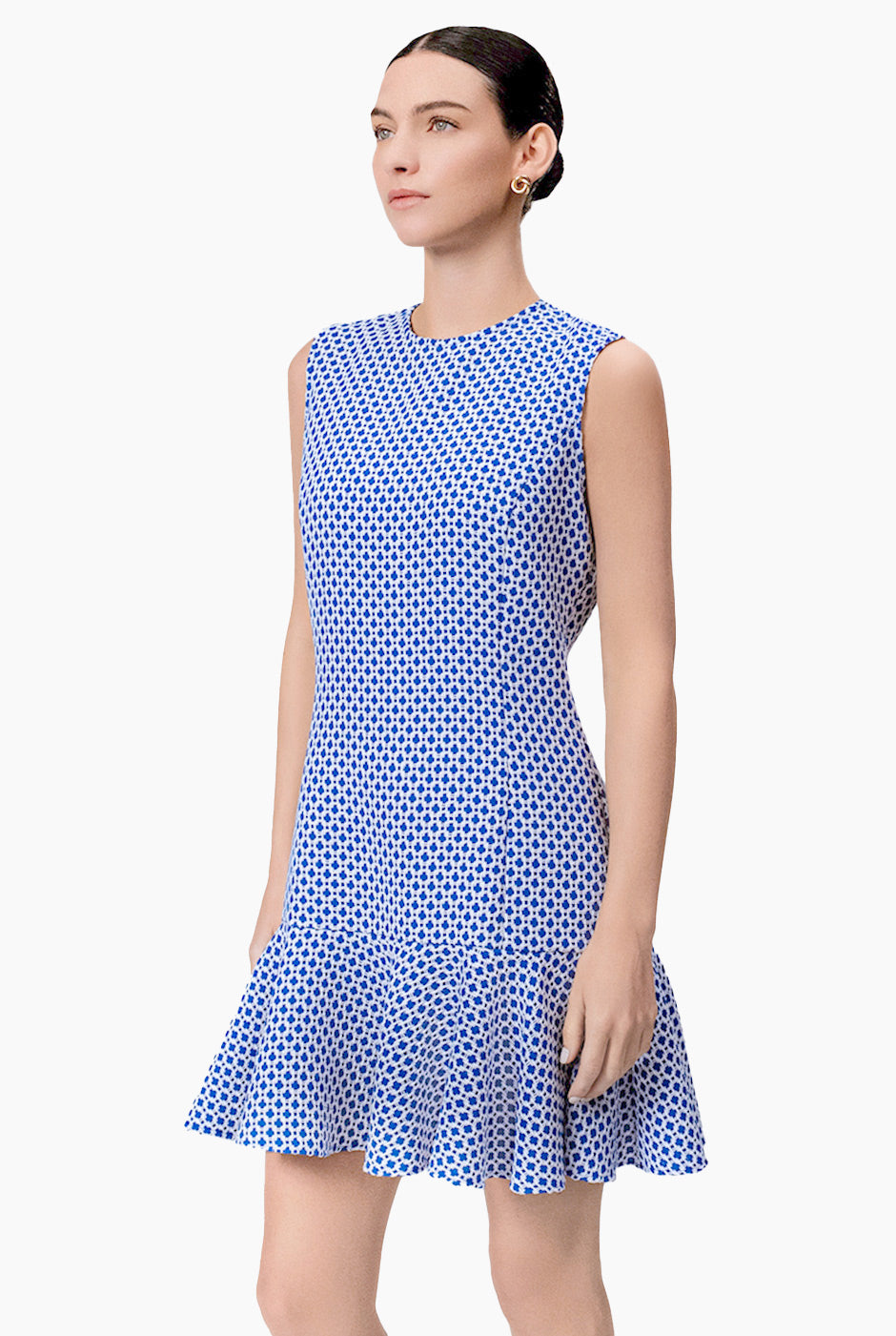 Vestido corto tejido peplum