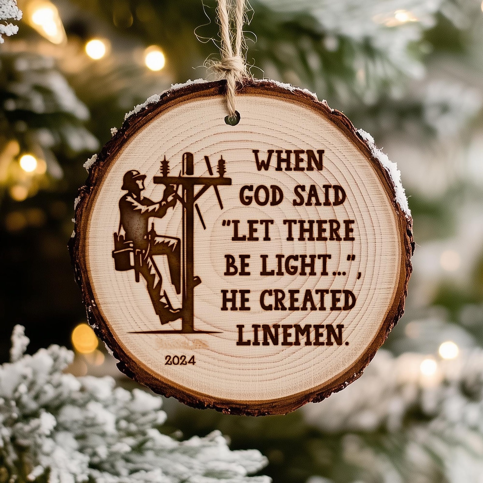 👷Lineman Christmas Ornament