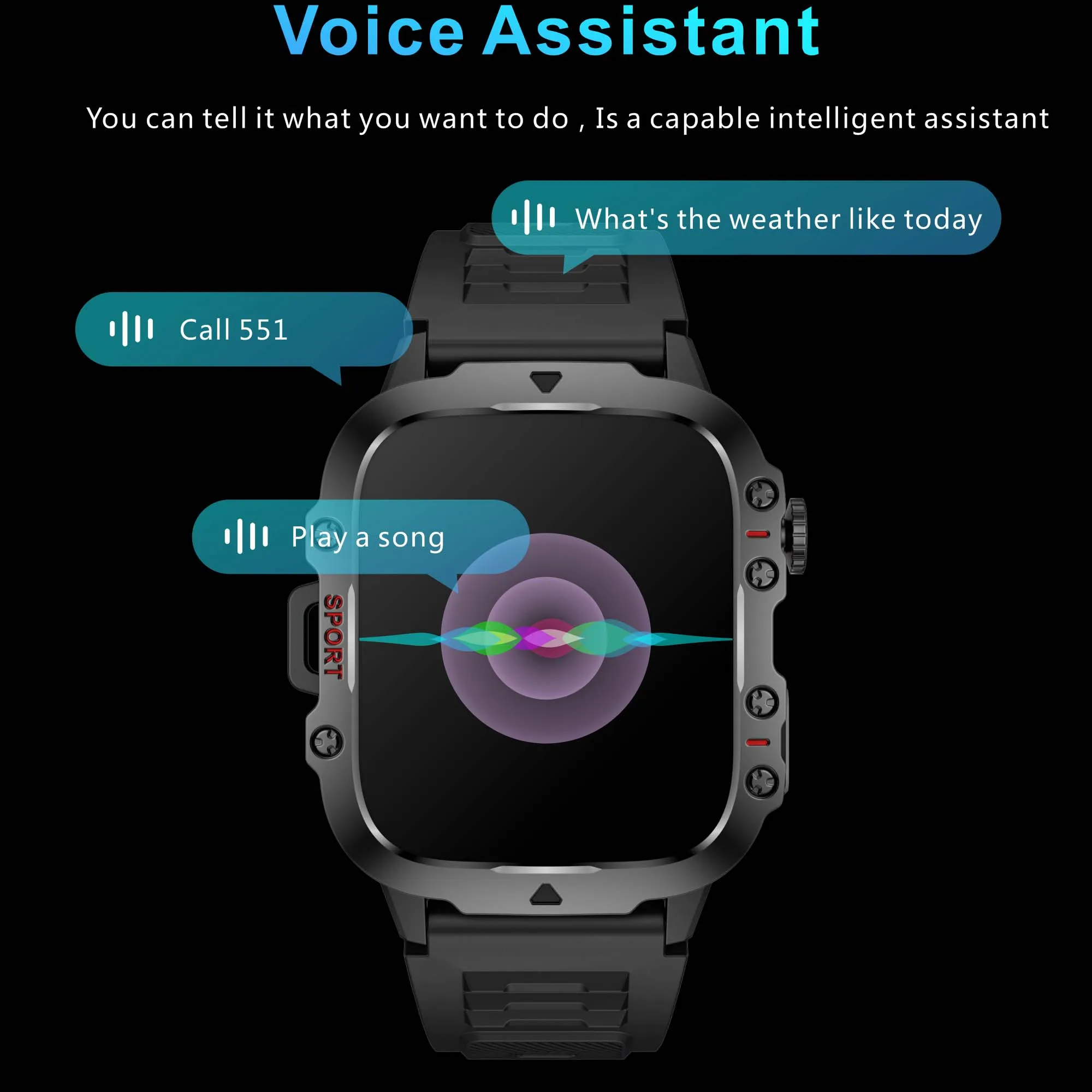 The new 1.96-inch HD Bluetooth calling smartwatch 420mah large capacity battery 100+ sports mode is suitable for Huawei Xiaomi