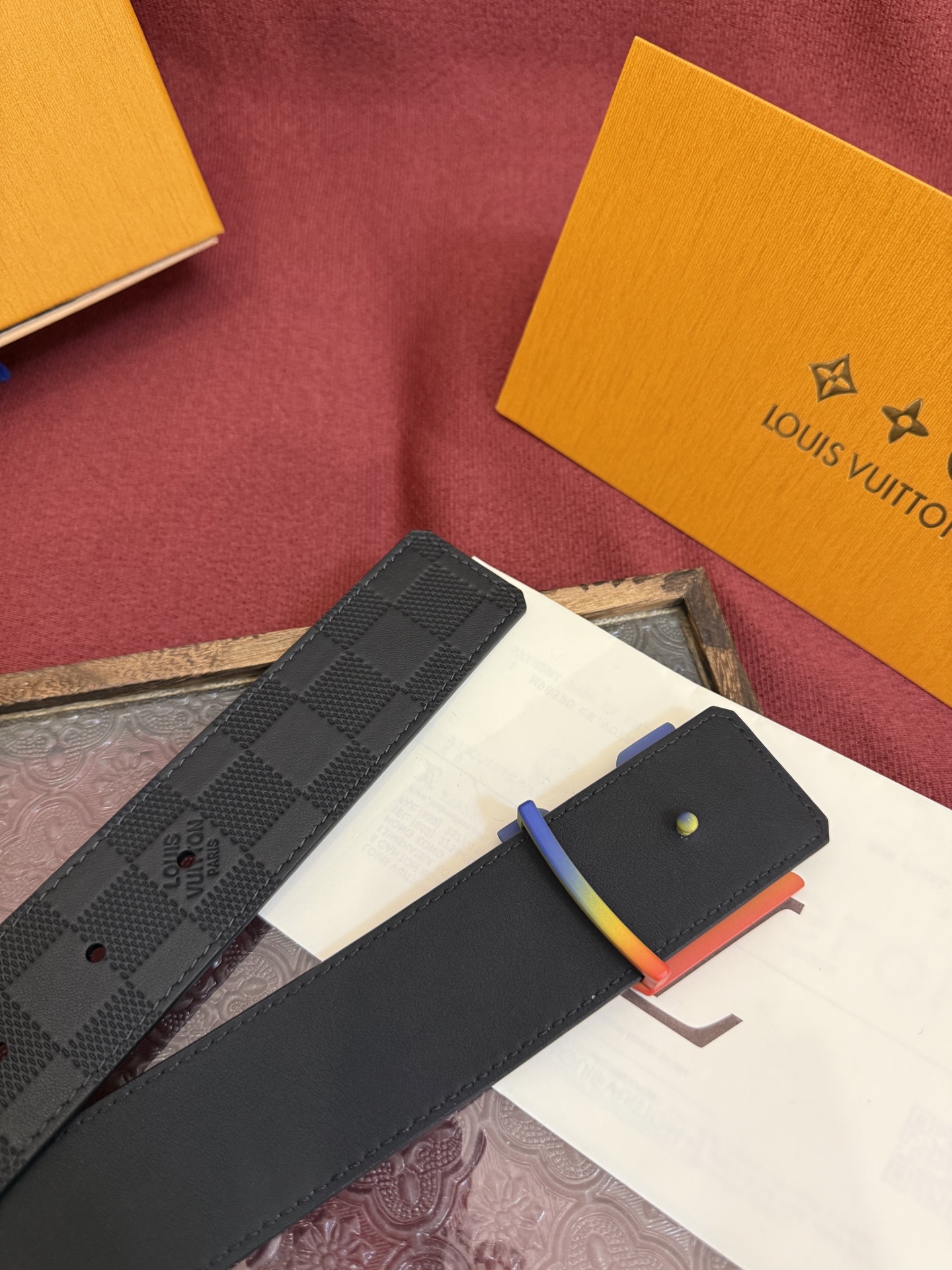 Louis Vuitton Classic Embossed Double-Sided Men's Belt 4CM Width