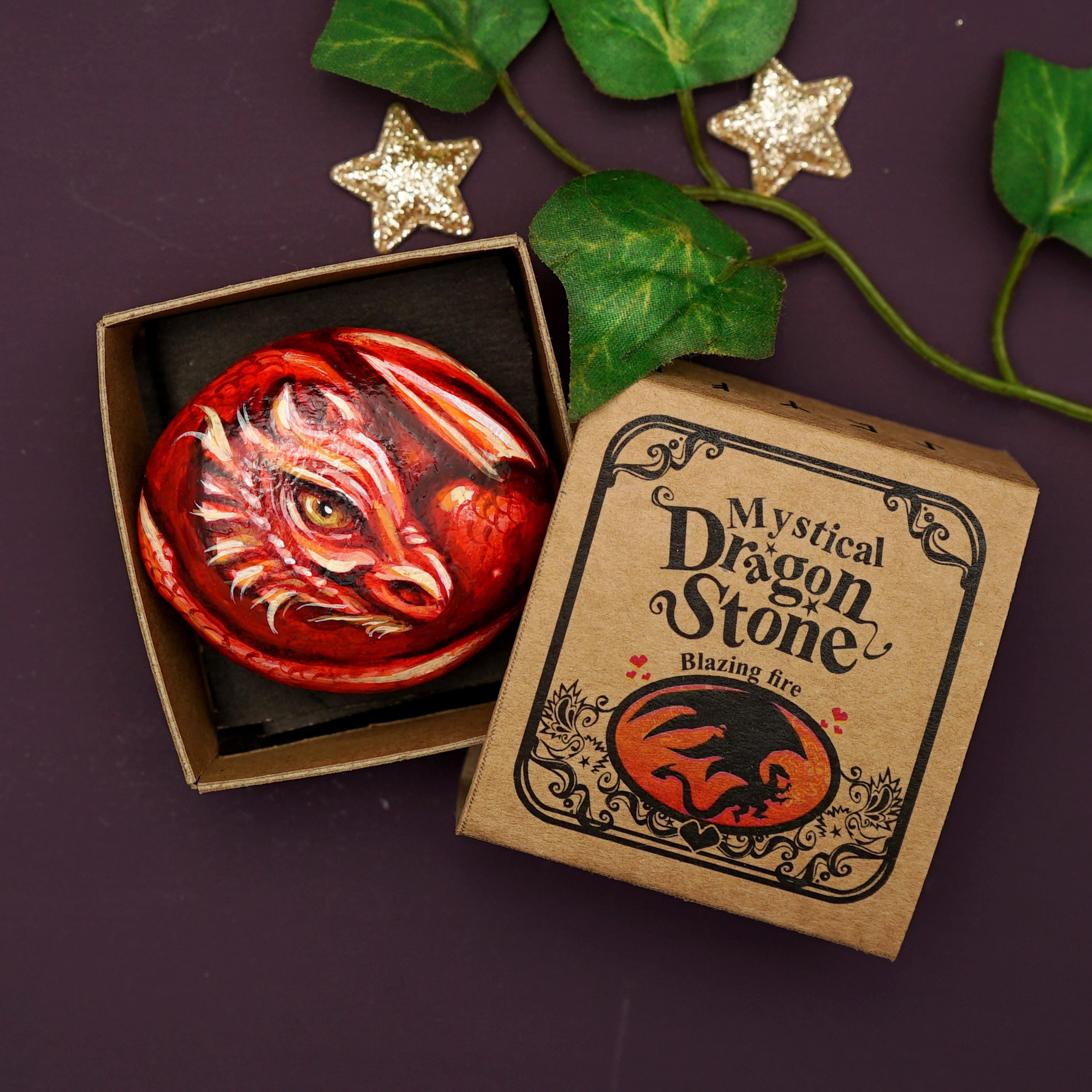 Painted dragon worry stone | Christmas present