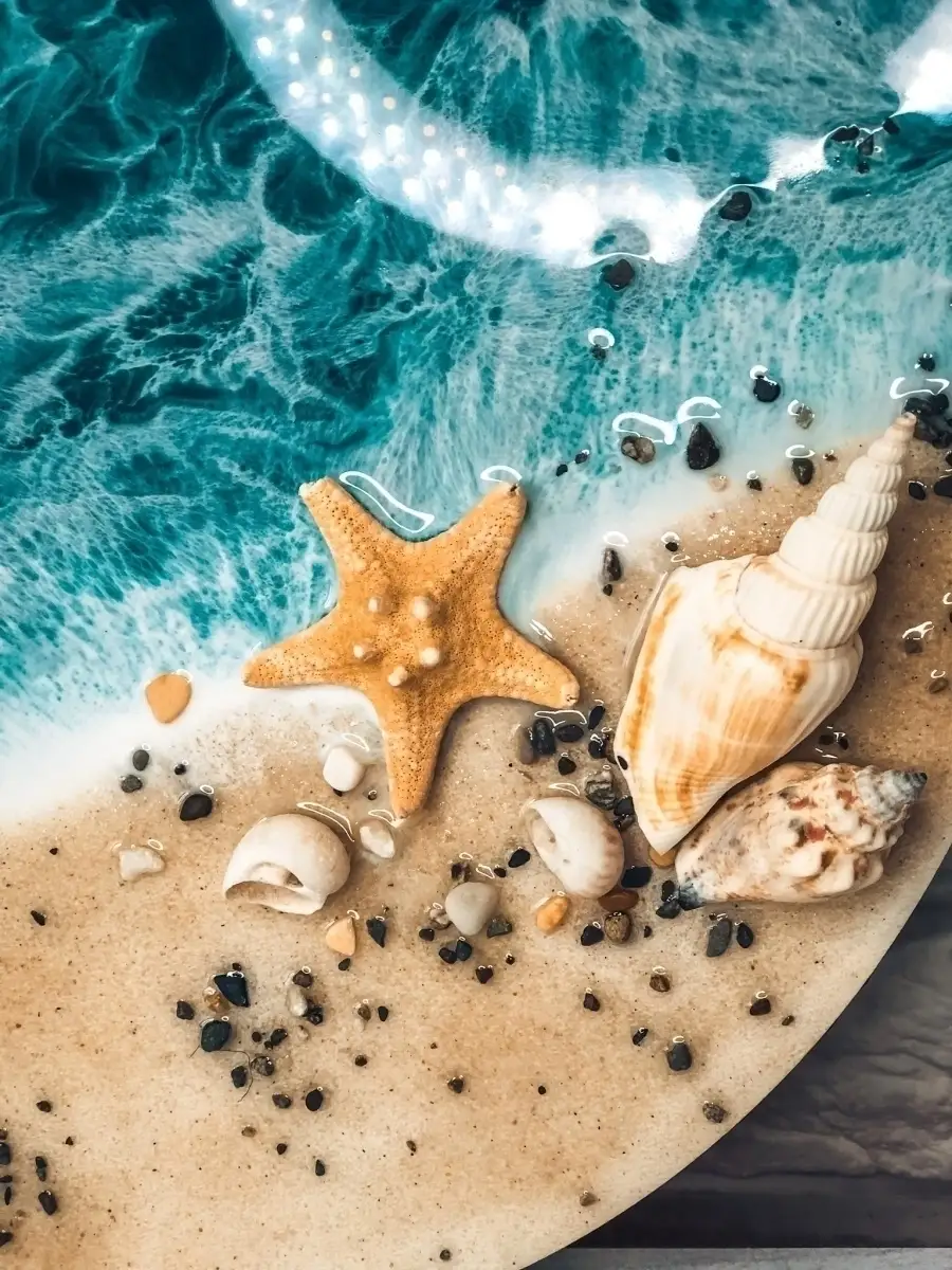 DIY Ocean Resin Art Kit – Epoxy Resin Beach Scene Craft Set with Shells, Sand, Pigments & Video Tutorial