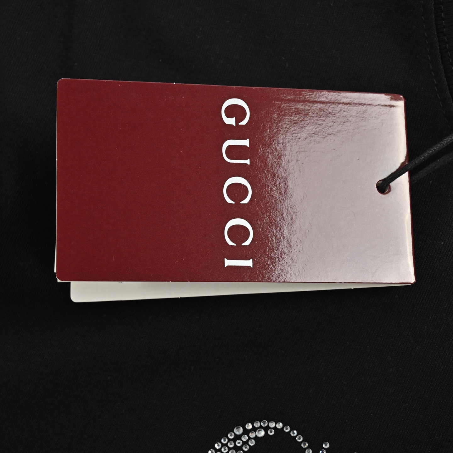 Gucci 25ss hot diamond lettering logo short sleeve