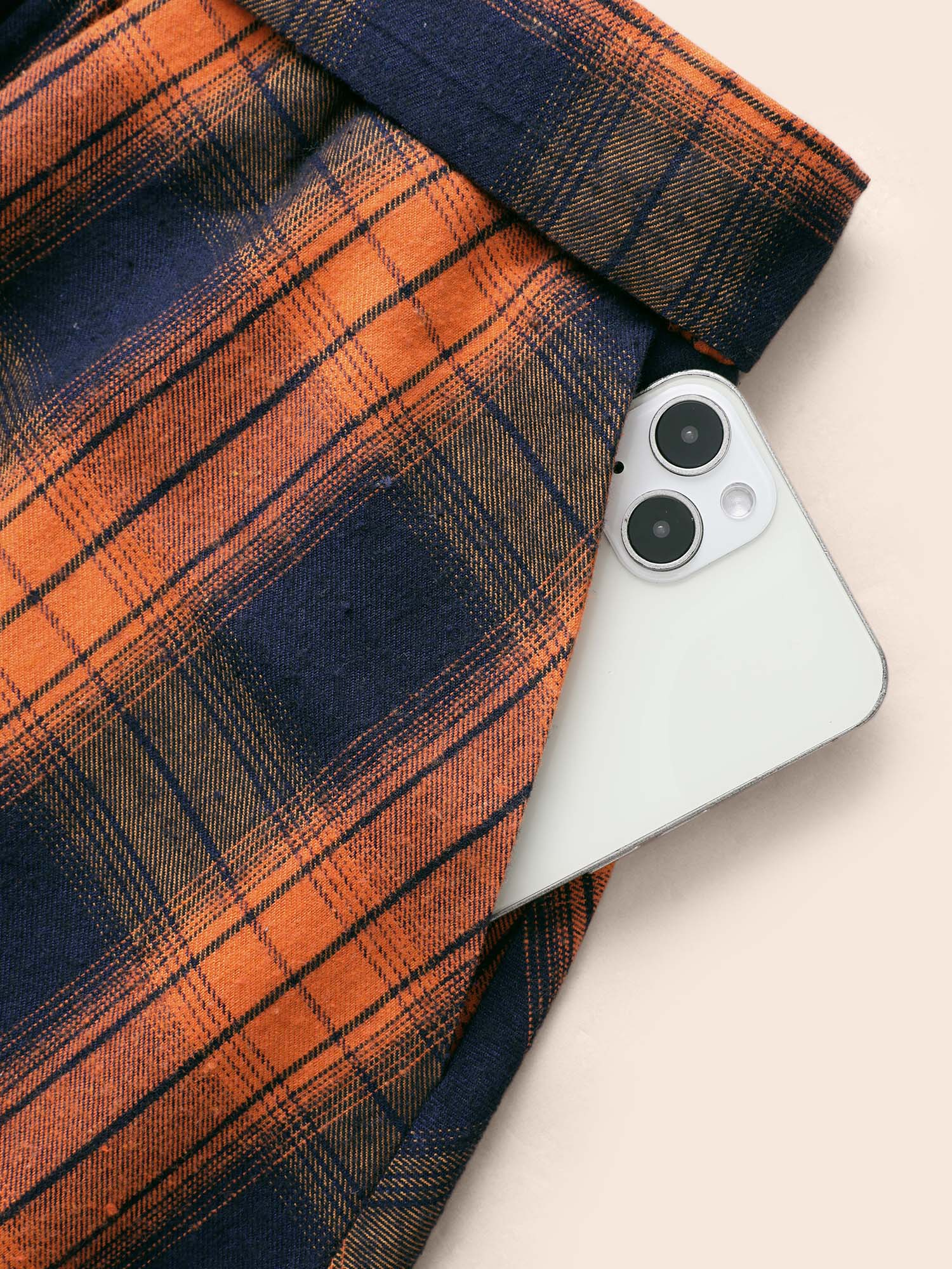 Plaid Waist Tie A-Line Skirt