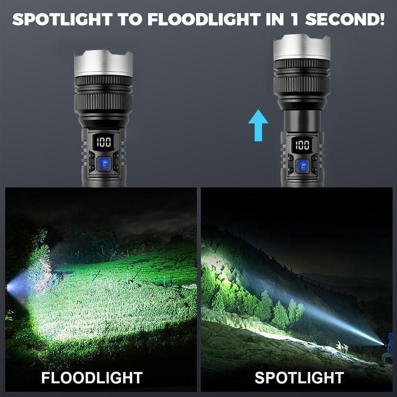 💥ON SALE💥2-in-1 POWER BANK FLASHLIGHT | Super Bright, USB Rechargeable, Zoomable