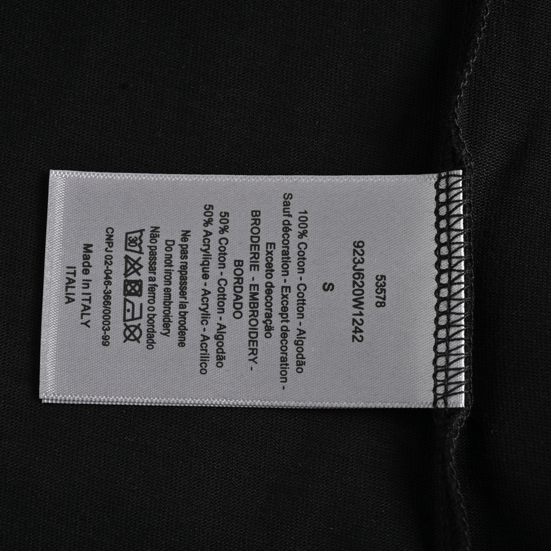 Dior 22ss embroidered floral lettering short sleeve