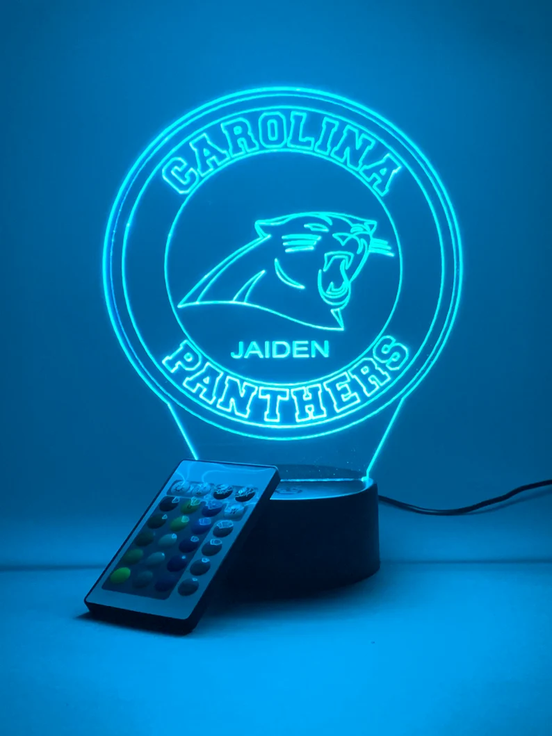 CAROLINA PANTHERS 3D LAMP PERSONALIZED