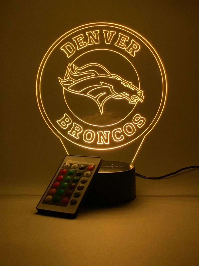 DENVER BRONCOS 3D LAMP PERSONALIZED