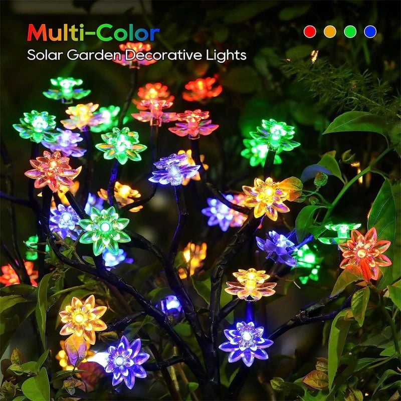 🔥Last day 48% OFF - Outdoor Waterproof Cherry Blossom  Multicolor Solar Garden Lights