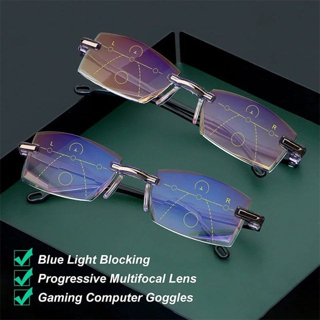 👓Fashion Progressive Multifocus Reading Glasses Anti-Blue Rays Readers for Computer Work,Driving,Outdoors,Daily👓