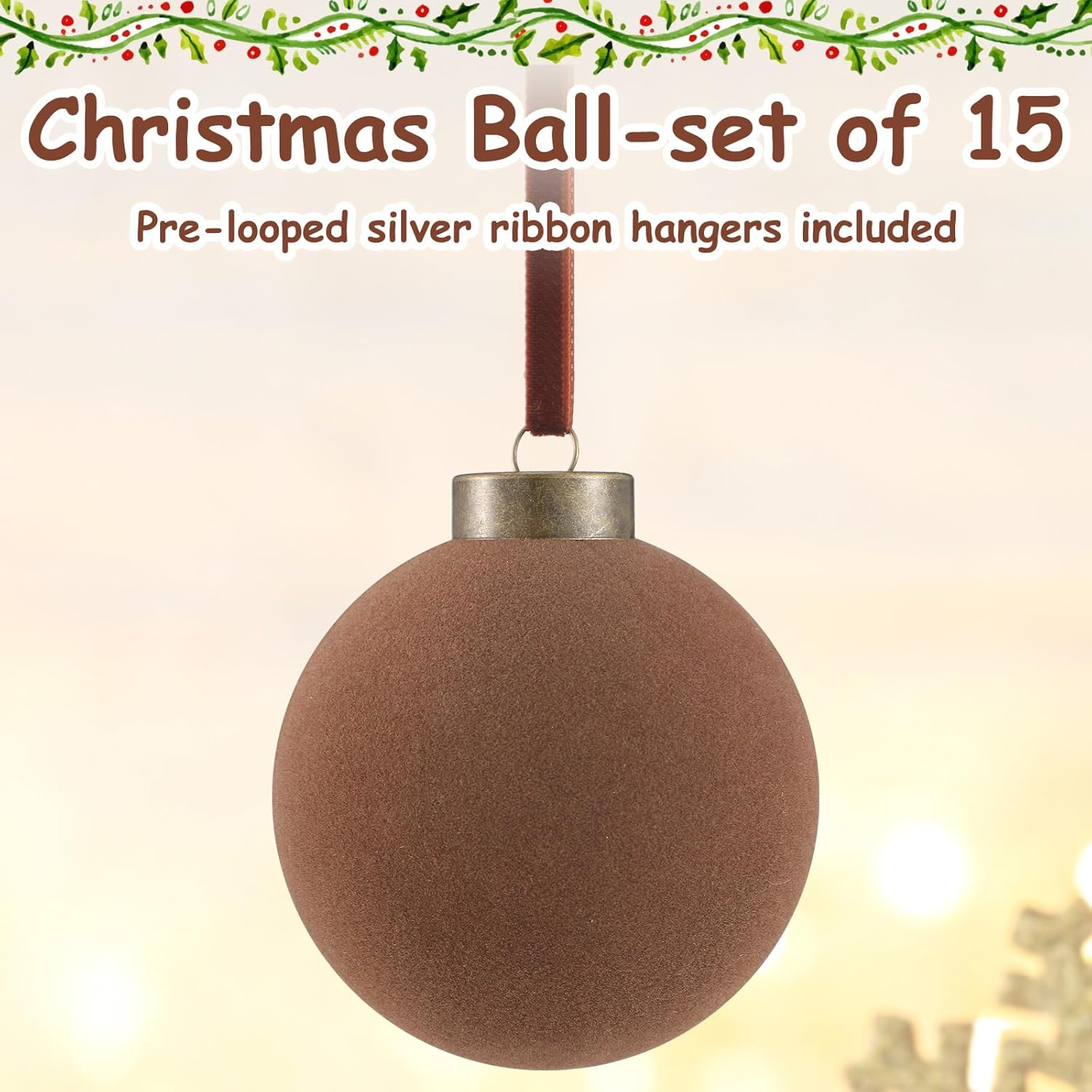 On Sale🔥Set of 15 pcs Velvet Christmas Balls Ornaments