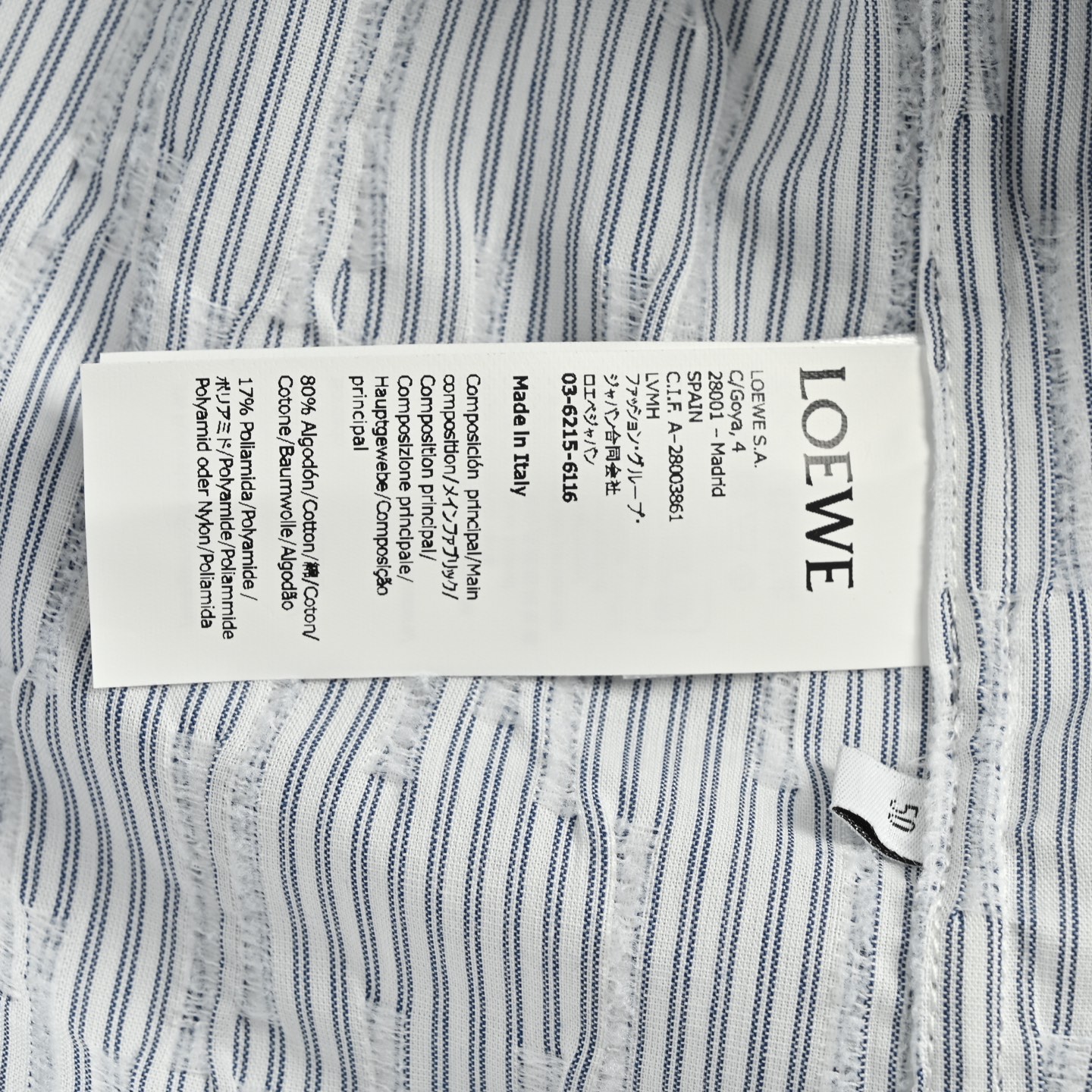 Loewe 25ss striped wavy textured shirt
