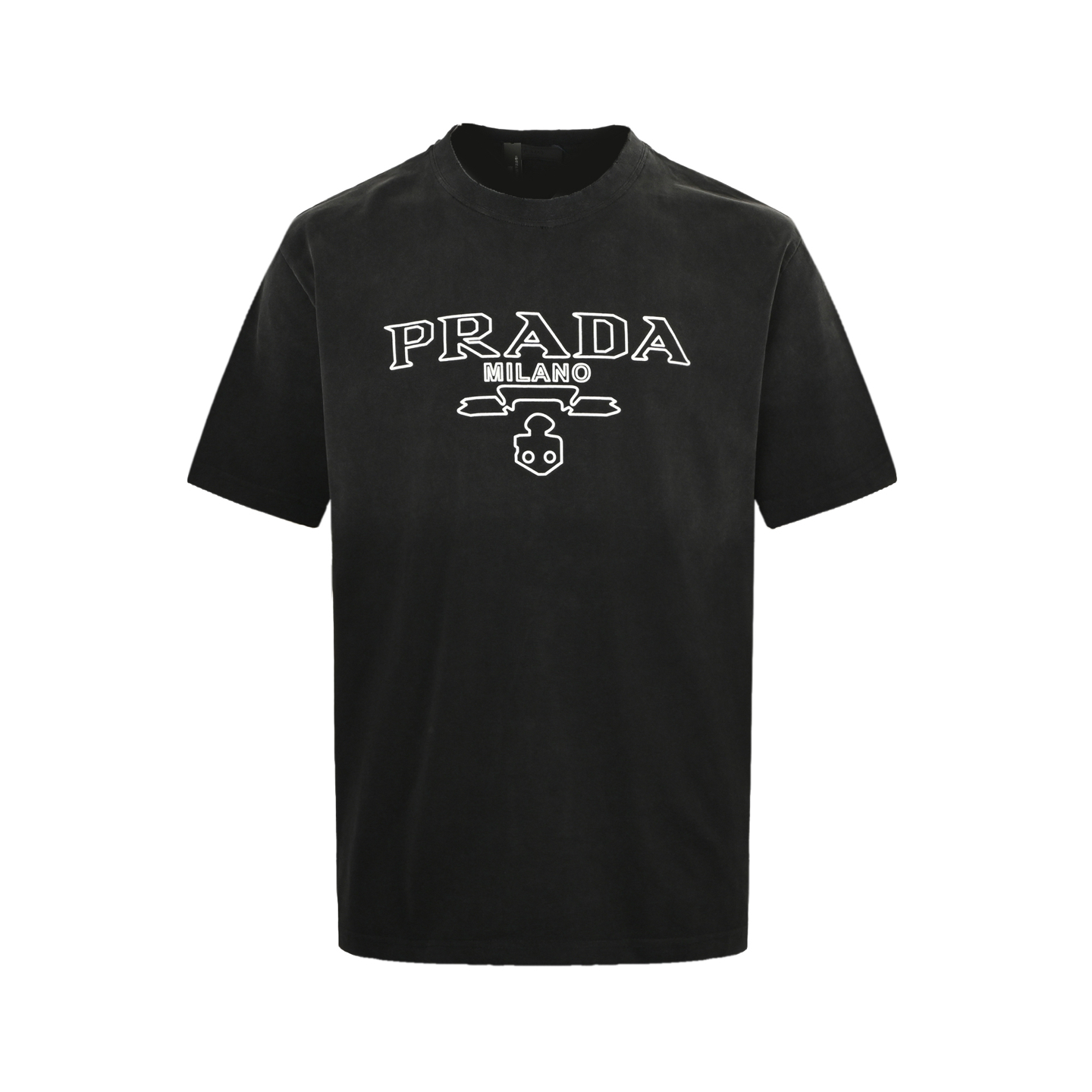 Prada 25ss hollow letter print short sleeve