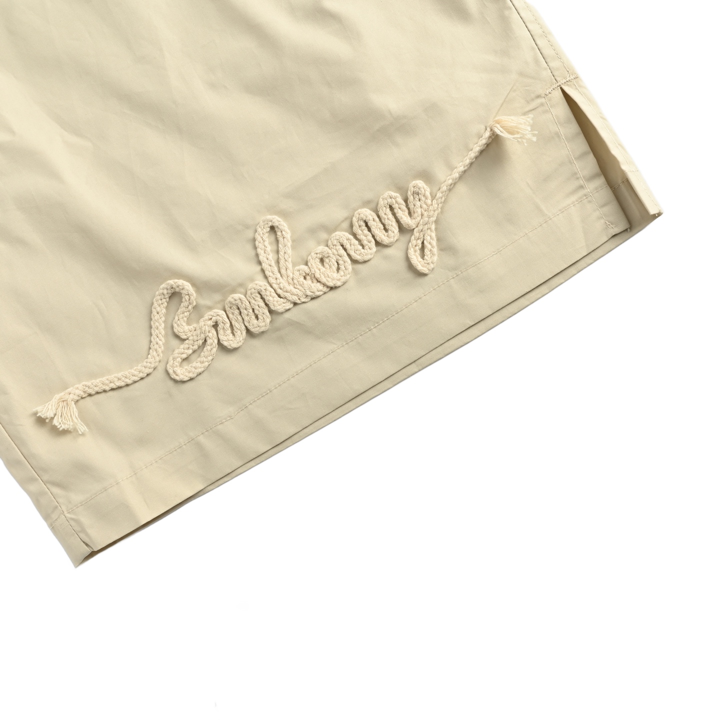 Burberry 25ss hemp rope embroidered lettering shorts