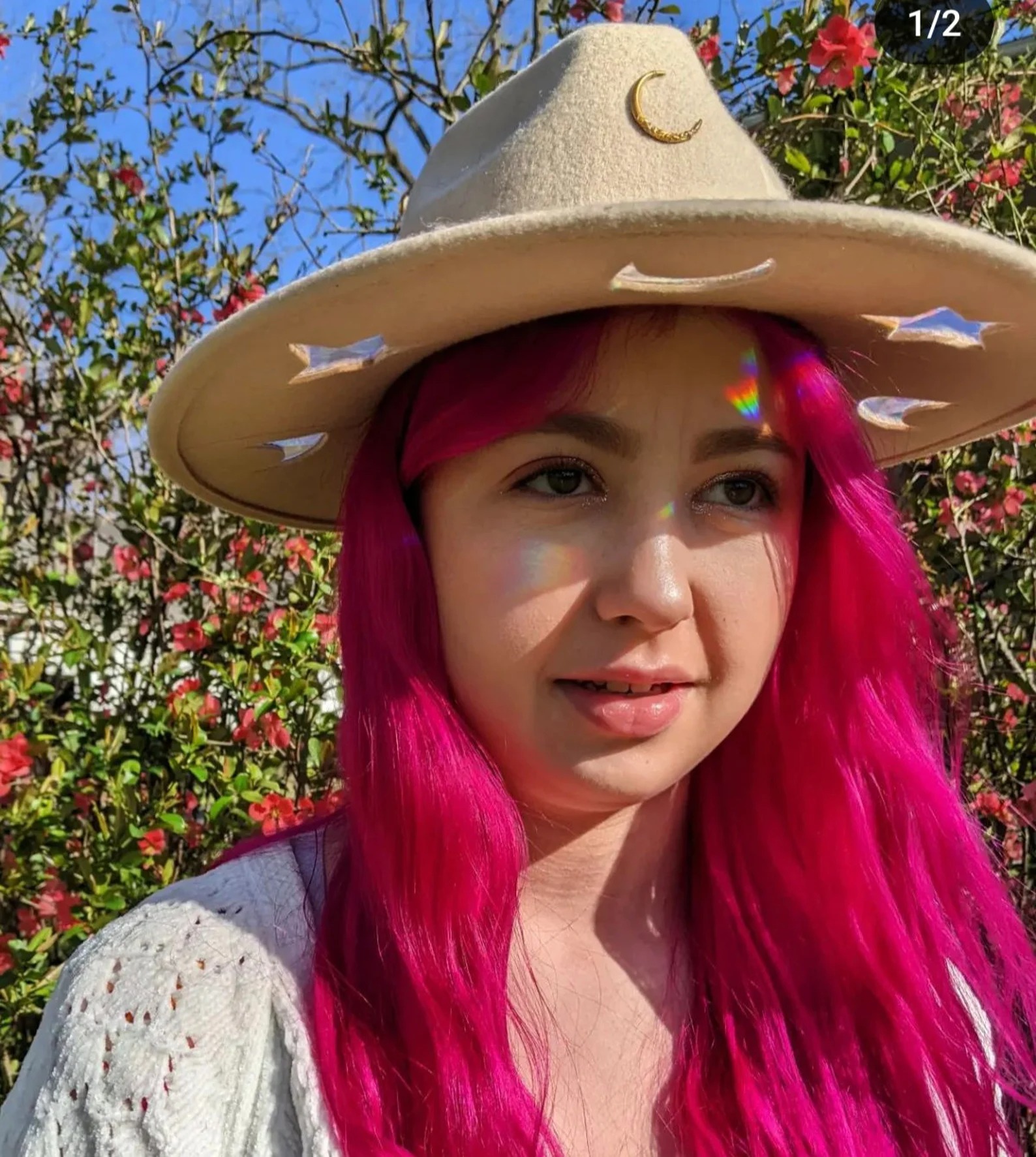 💥ON SALE💥Celestial Suncatcher Cosmic Cowgirl Straw Prism Hat