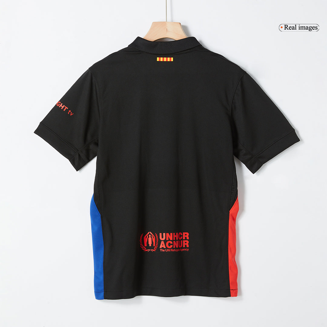 Custom Barcelona Soccer Jersey Away 2024/25 Spotify Logo Without Text