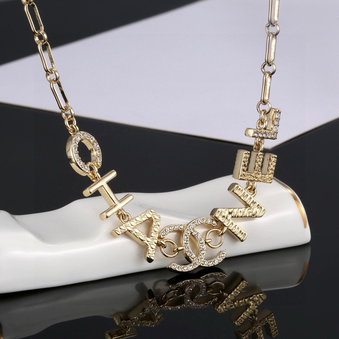Chanel alphabet diamond bracelet necklace