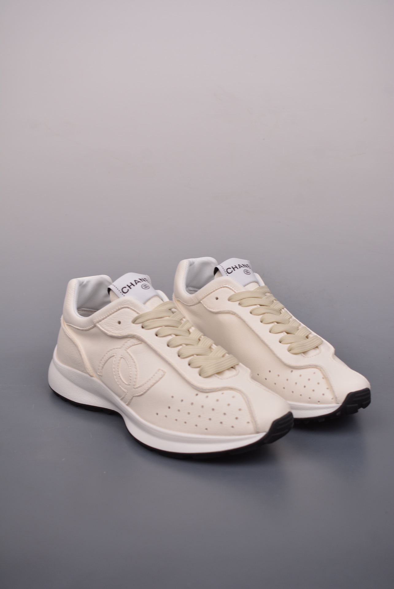 Chanel A25 CC Calfskin Trainers Sneaker  White