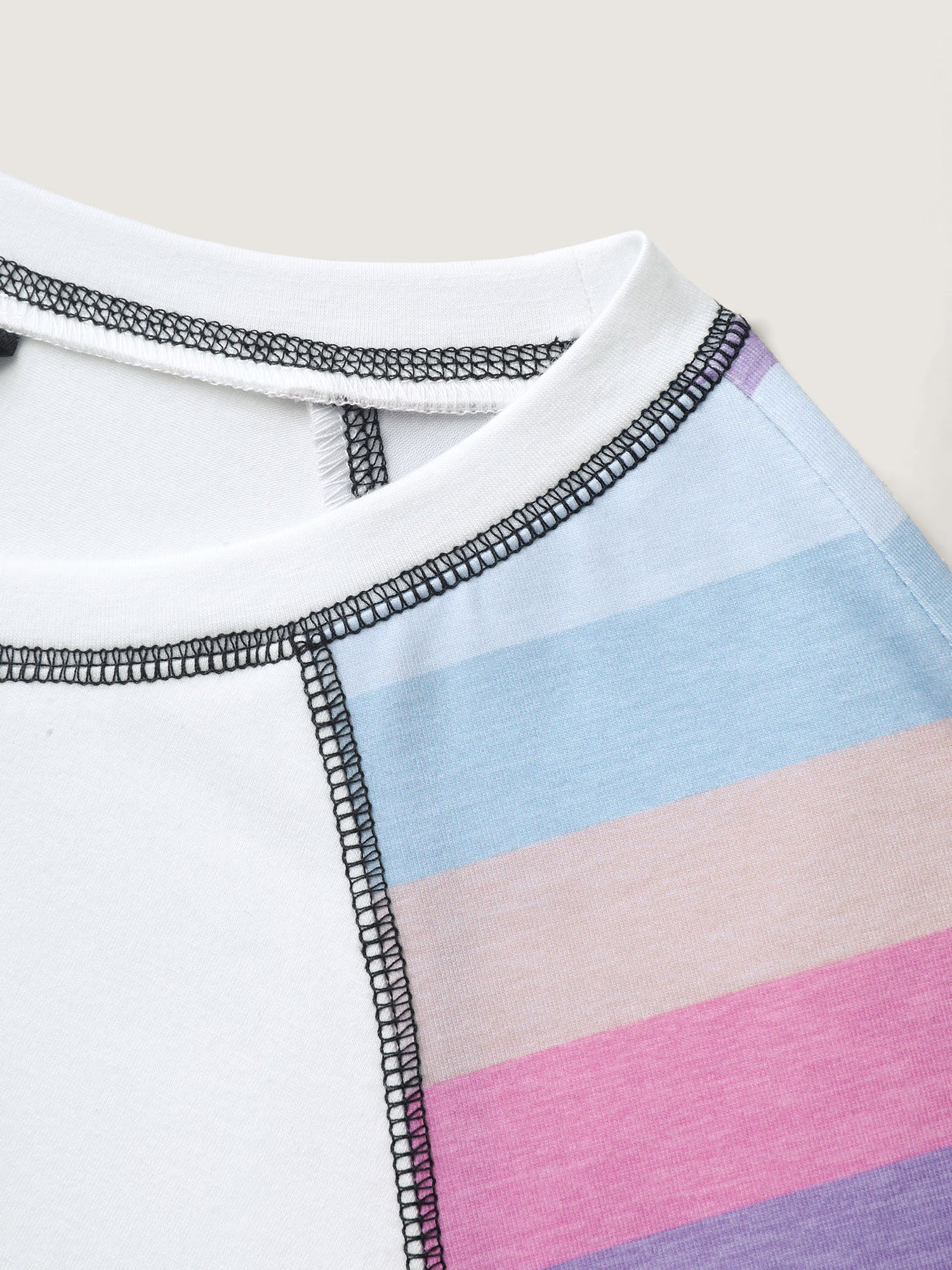 Colorful Stripes Raglan Sleeve T-Shirt